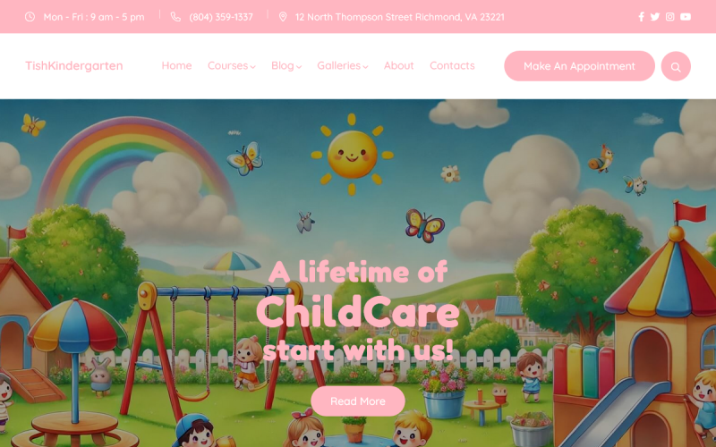 TishKindergarten — тема WordPress для детских садов и дошкольных учреждений