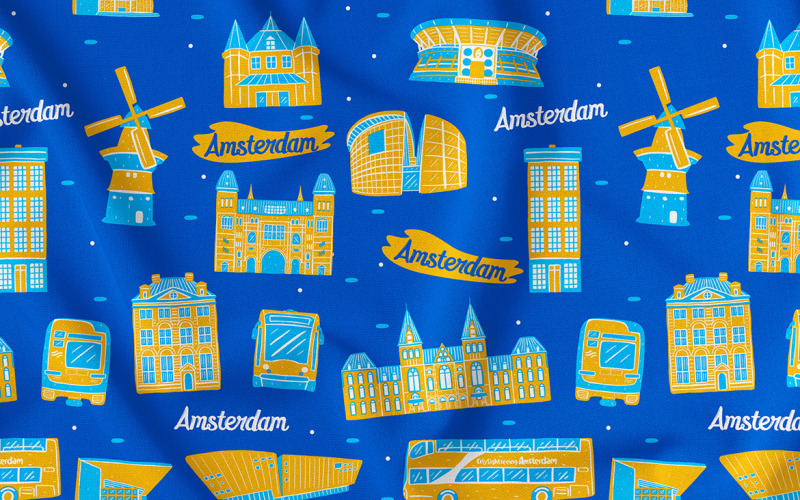 阿姆斯特丹无缝图案#03