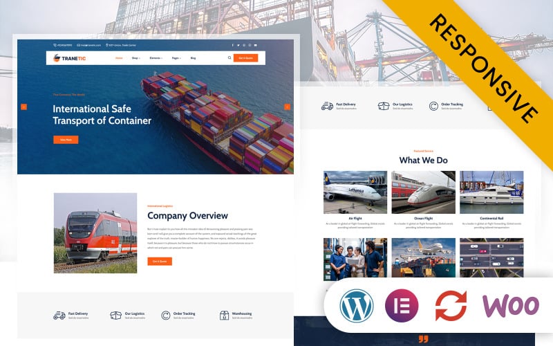 Tranetic - Transport en logistiek Elementor WordPress Responsief Thema