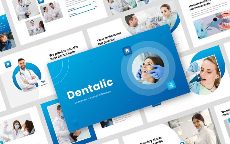 牙科-牙齿护理 & 健康谷歌幻灯片模板