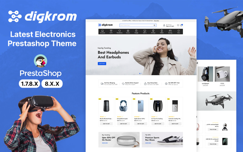 Digkrom Digital en Electronics PrestaShop-thema