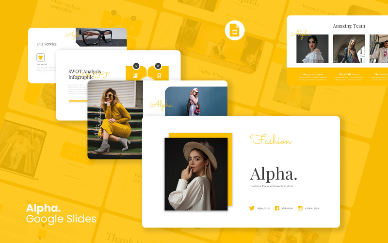 Alpha – Google Slides-Vorlage für Mode