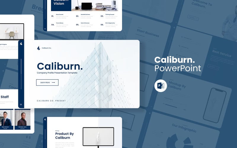 Caliburn - modelo de PowerPoint de perfil de empresa