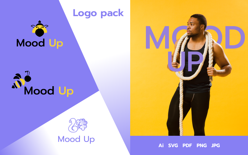 Mood Up - Sjabloon voor minimalistisch sportlogo