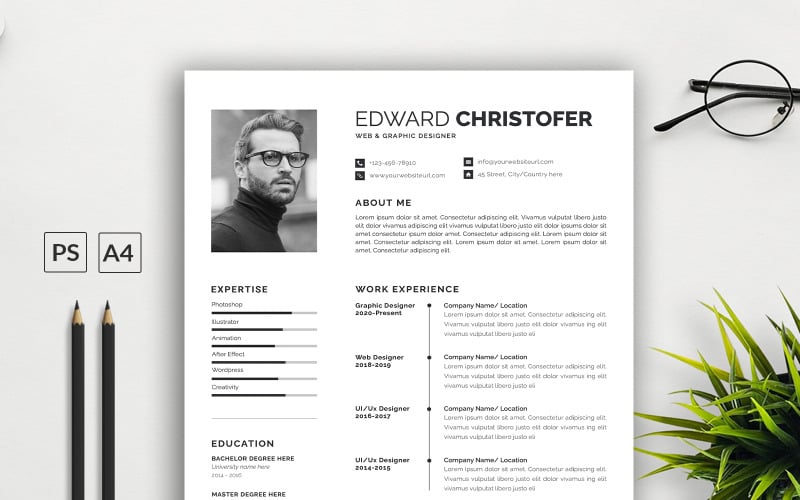CV du portefeuille professionnel d'Edward Christofer