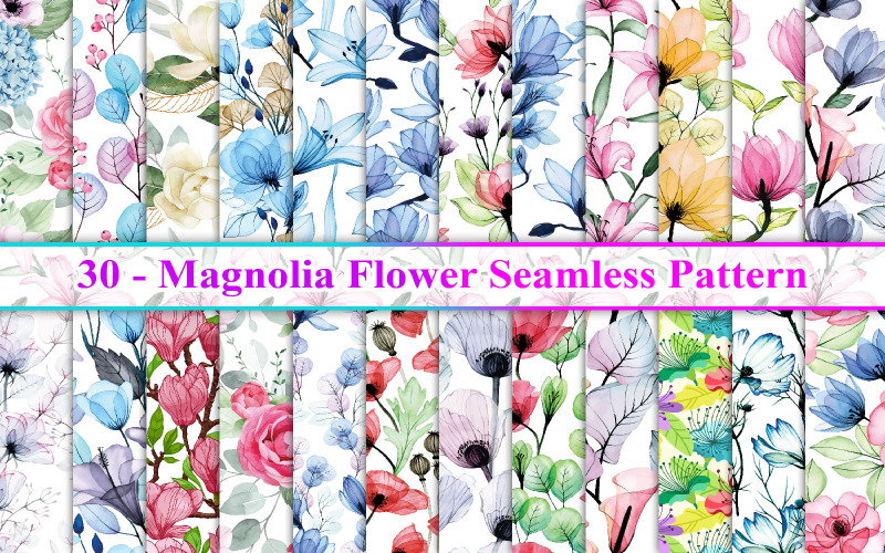 Magnolia Flower Seamless Pattern