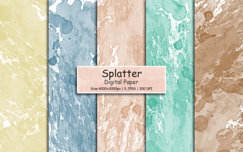 Kleurrijke verf splatter textuur achtergrond, aquarel digitale papier, Scrapbook papier achtergrond