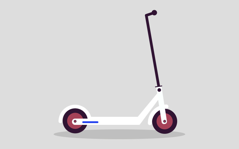 Style de dessin animé d'illustration de scooter électrique pour enfants