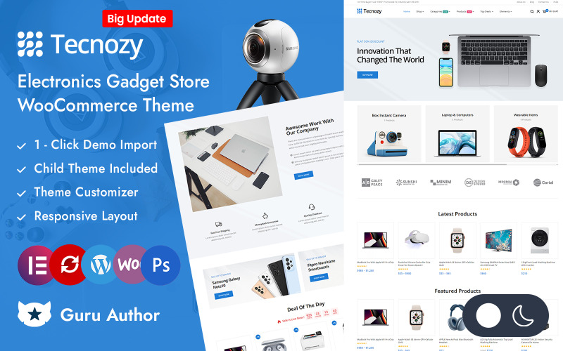 Technozy - Elektronik Gadget Mağazası Elementor WooCommerce Duyarlı Teması