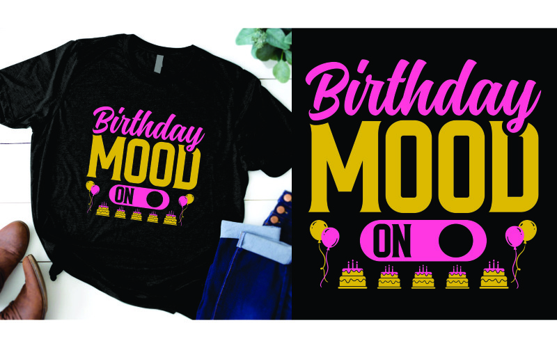 Geburtstagsstimmung ist auf T-Shirt-Design