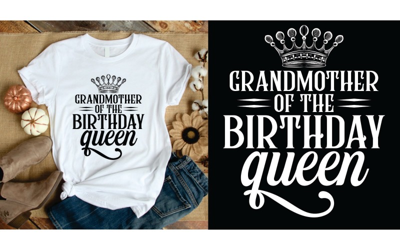 Grootmoeder van de t-shirt van de verjaardagskoningin