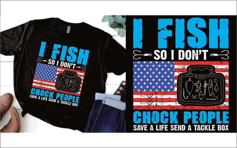 我钓鱼所以我不呛人救人一命送一件钓具箱t恤