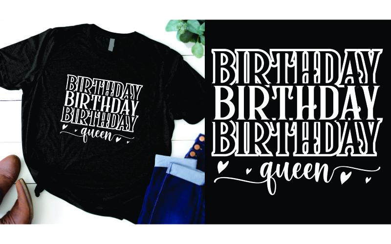 Születésnapi királynő design pólóhoz