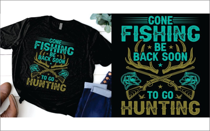 weg vissen ben snel terug om te gaan jagen t-shirt