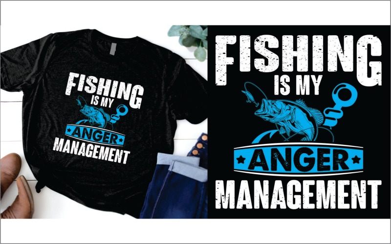 钓鱼是我有趣的愤怒管理渔民t恤