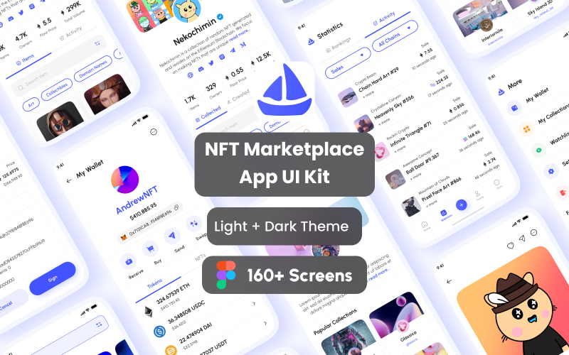 Mercado NFT | Diseño de interfaz de usuario de la aplicación Figma