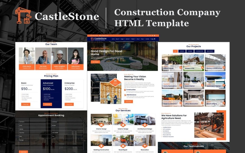 CastleStone - Bouwbedrijf HTML5 Website Sjabloon