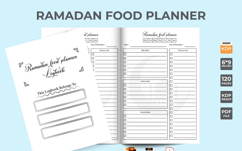 Дизайн шаблона планировщика еды Рамадана