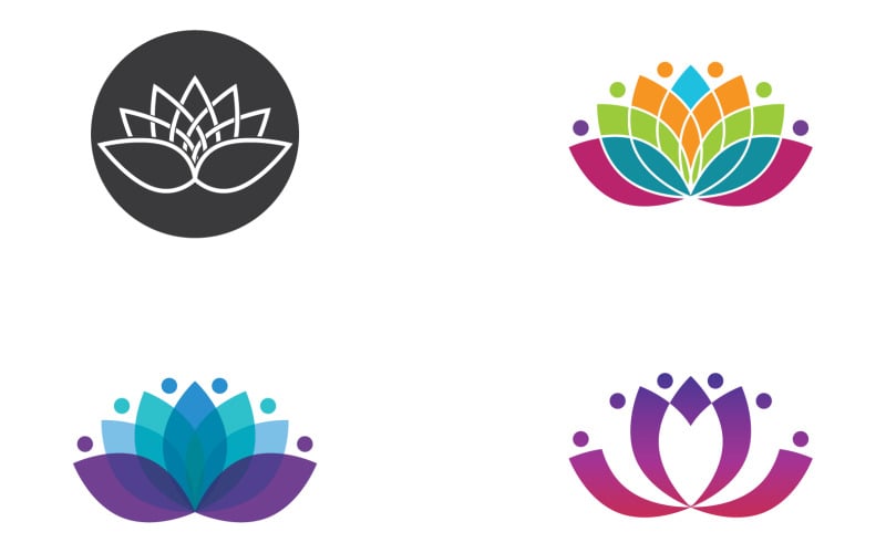 Blomma lotus skönhet meditation yoga symbol v20