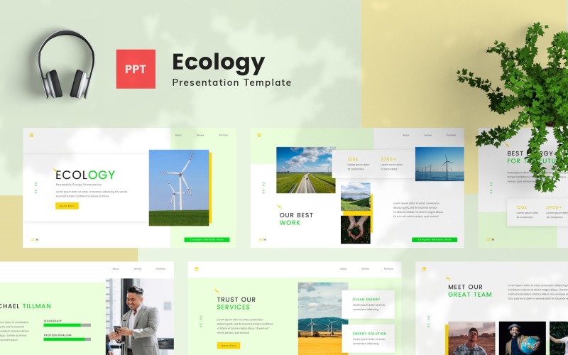 Ecologia — Modelo de Powerpoint de Energia Renovável