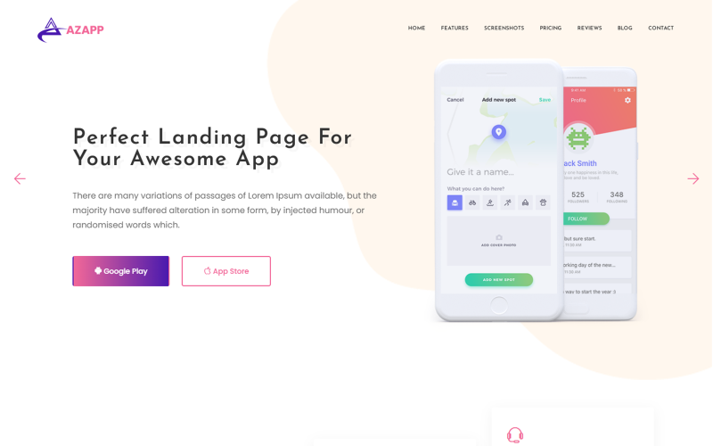 Azapp App Landing Page Multipurpose Website Template