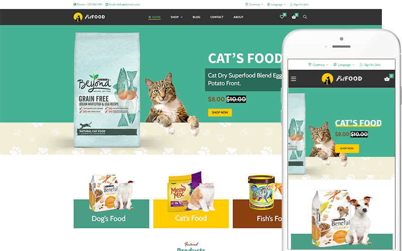 宠物食品-创意主题的宠物和兽医WooCommerce主题