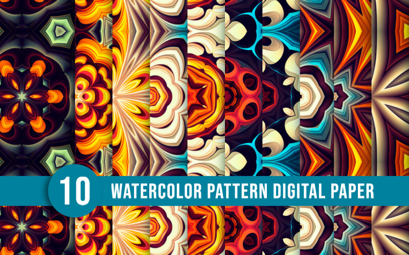Seamless digital batik style pattern