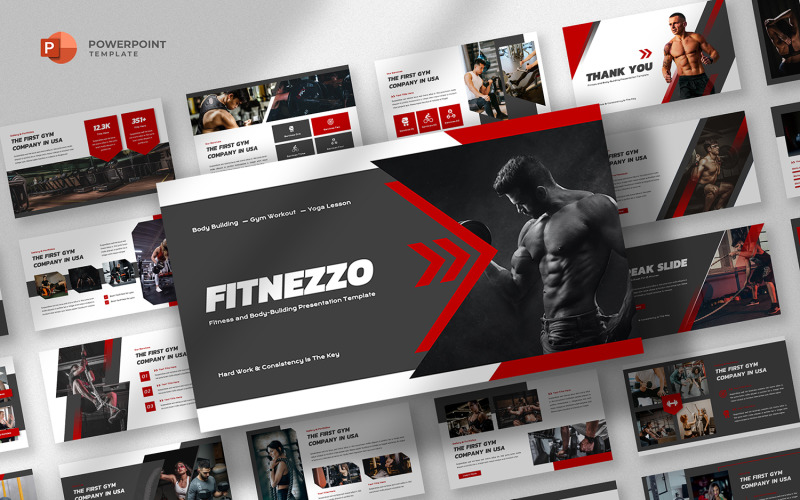 Fitnezzo - modelo de PowerPoint de fitness e academia