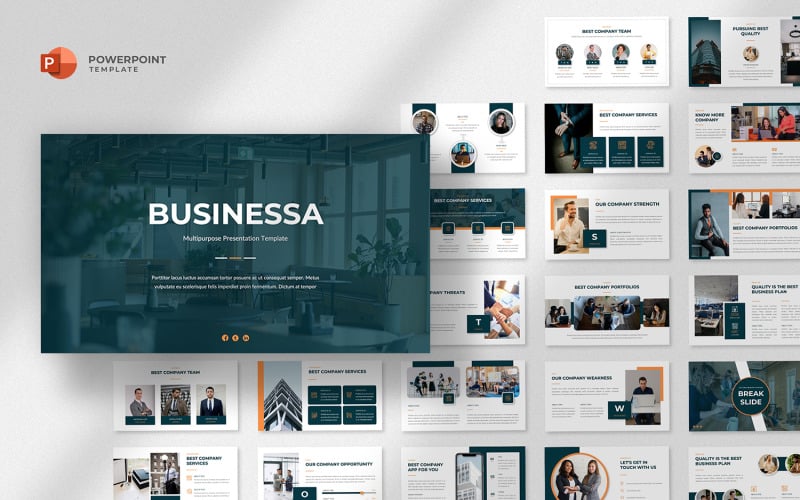 Businessa - Multifunctionele Powerpoint-sjabloon voor bedrijven