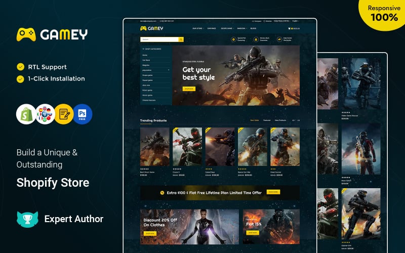 Gamey -在线游戏商店Shopify OS2.响应式主题