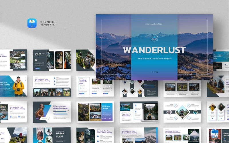 Wanderlust – Adventure Travel Keynote sablon