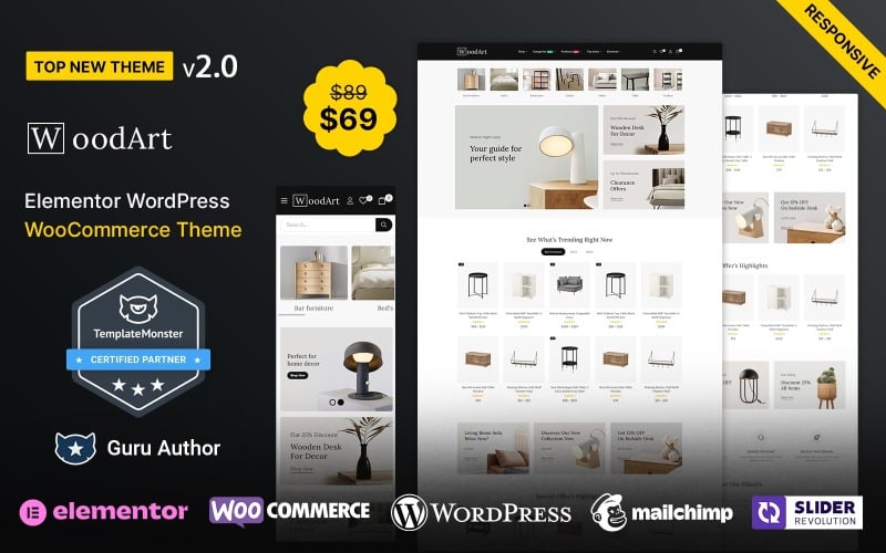 WoodArt - Multipurpose WooCommerce Elementor Furniture Theme