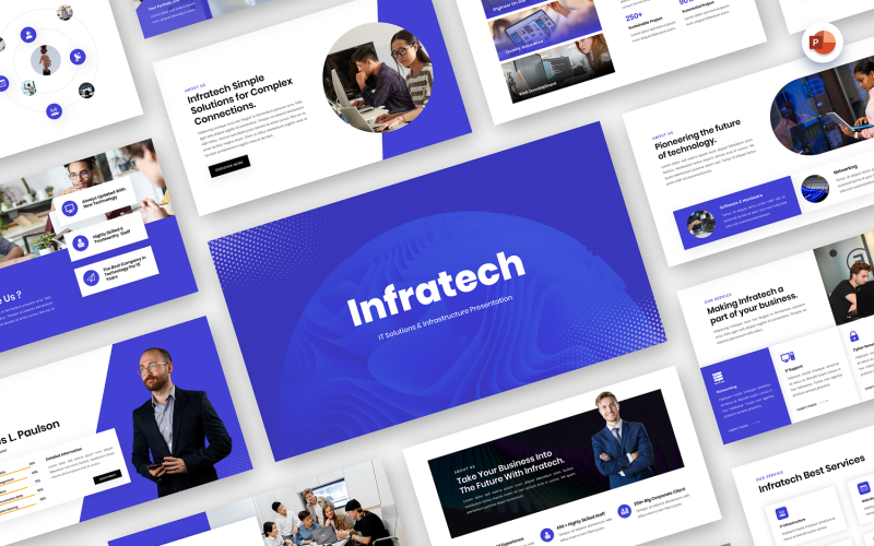 Infratech - IT解决方案和基础设施PowerPoint模板