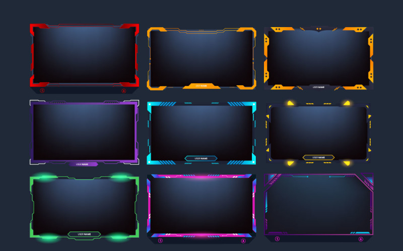 Live game screen panel template set