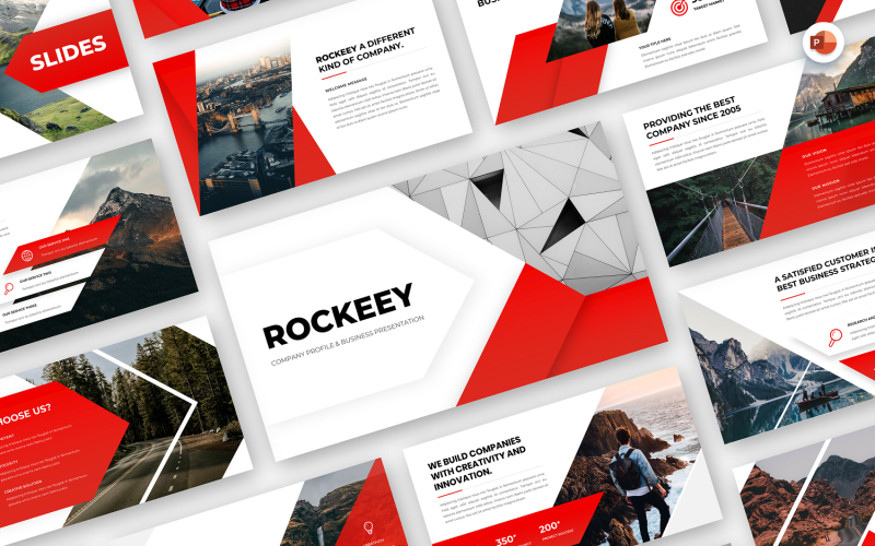 Rockey - Профиль компании и бизнес Шаблоны презентаций PowerPoint