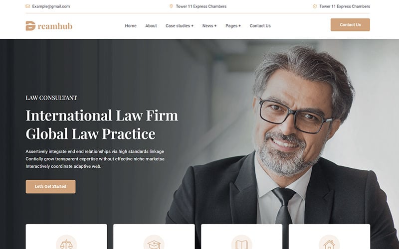 Plantilla HTML5 de abogado y derecho de Dreamhub