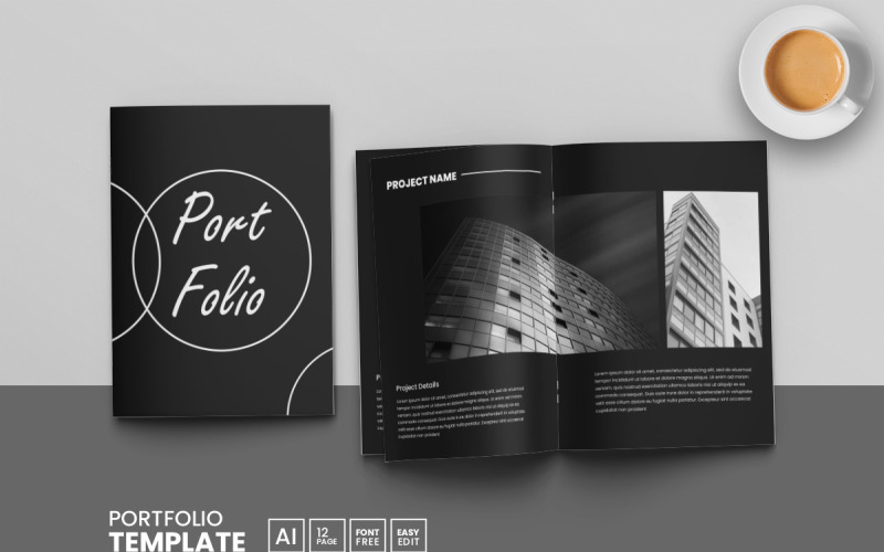 Portfolio-Vorlagen-Design, Architektur-Portfolio, Innen-Portfolio-Design