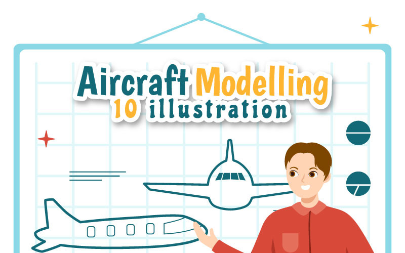10 Illustratie van vliegtuigmodellering en knutselen