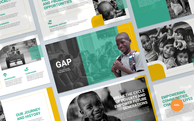The Gap - Präsentationsvorlage für Google Slides zu Armut und Ungleichheit
