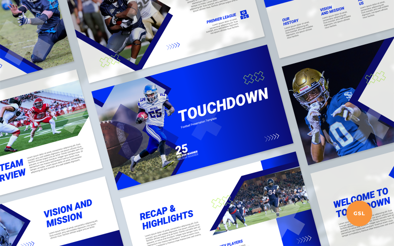 Touchdown – Futballbemutató Google Slides sablon