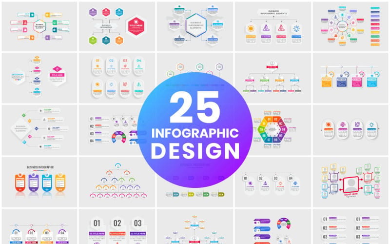 Veri görselleştirme infografik paketi