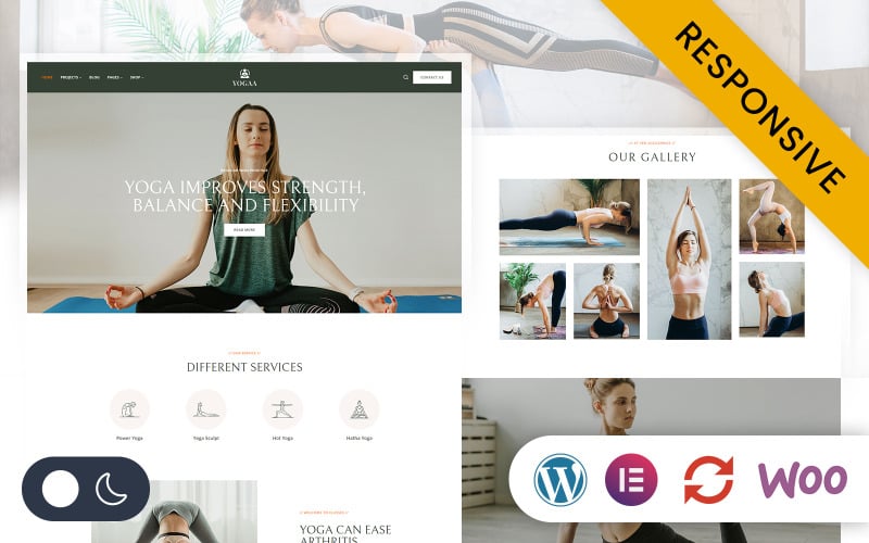 Jóga - Jóga, tornaterem és fitnesz Elementor Wordpress érzékeny téma