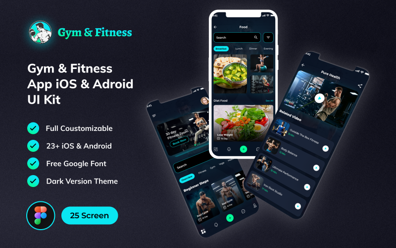 Gymo – Gym & Fitness App IOS és Android UI Kit