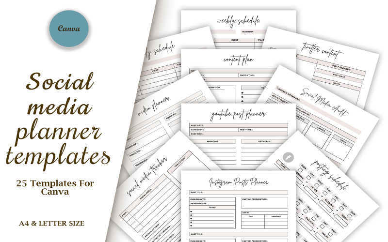 Social Media Planner Mallar / CANVA