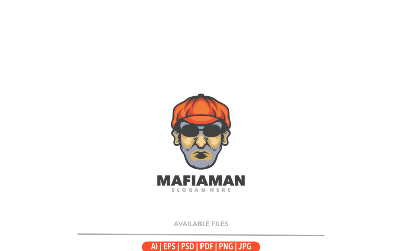 Mafia old man logo mascot
