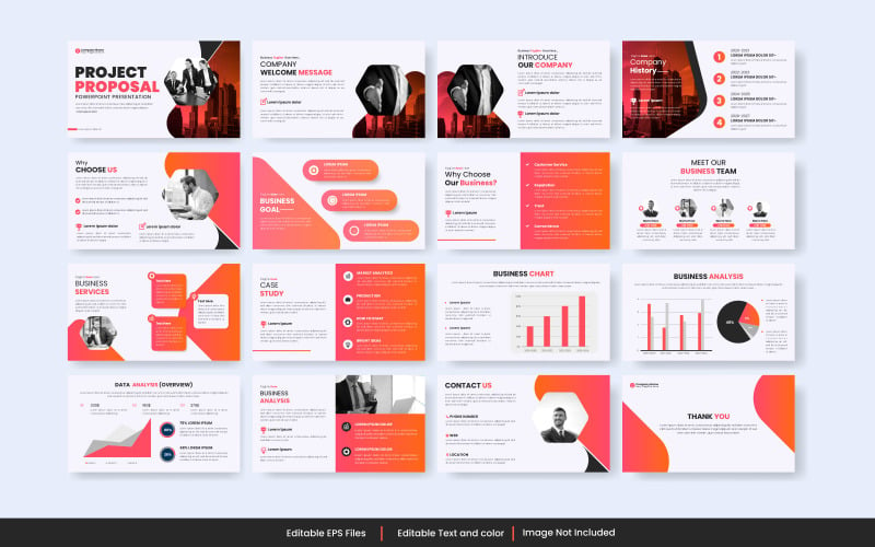 Шаблон слайда для бізнес-презентації PowerPoint річного звіту та бізнес-пропозиція