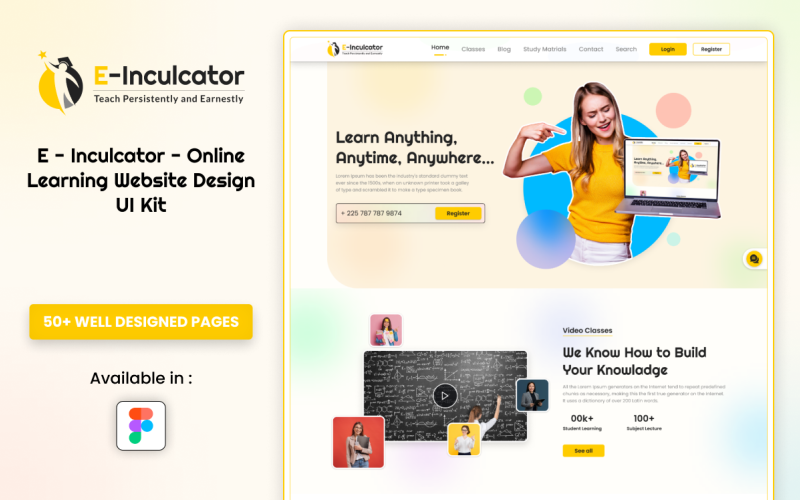 E-Inculcator - Kit d'interface utilisateur de site Web d'apprentissage en ligne