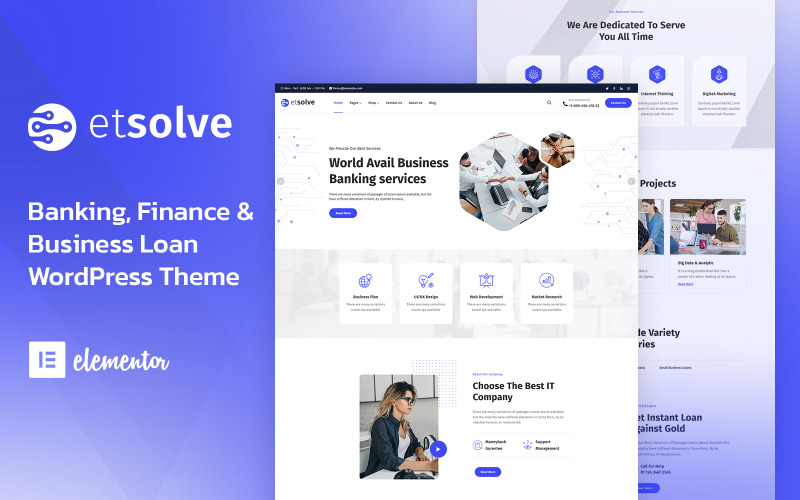 Etsolve - 商业和金融 WordPress 主题