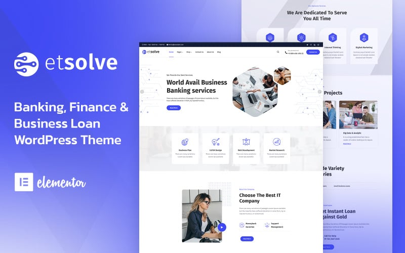 Etsolve - WordPress主题的商业和金融