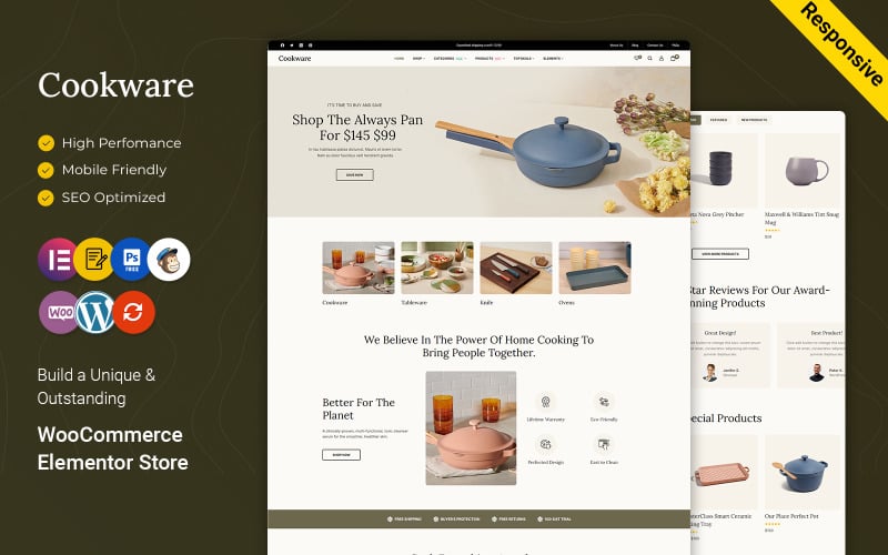 Pentole - Elettrodomestici, cucina e stoviglie WooCommerce Elementor Tema reattivo multiuso